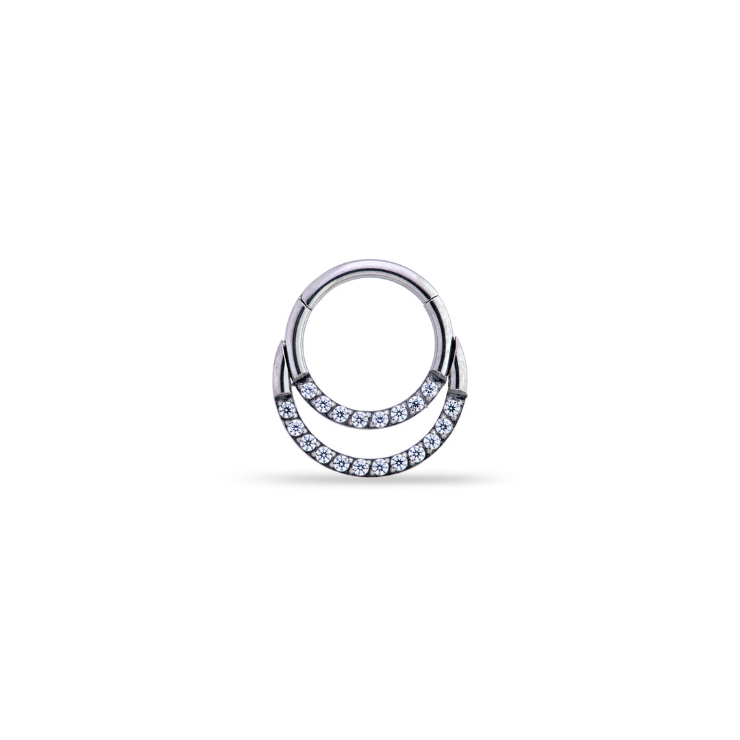 Argolla Clicker doble fila cristales