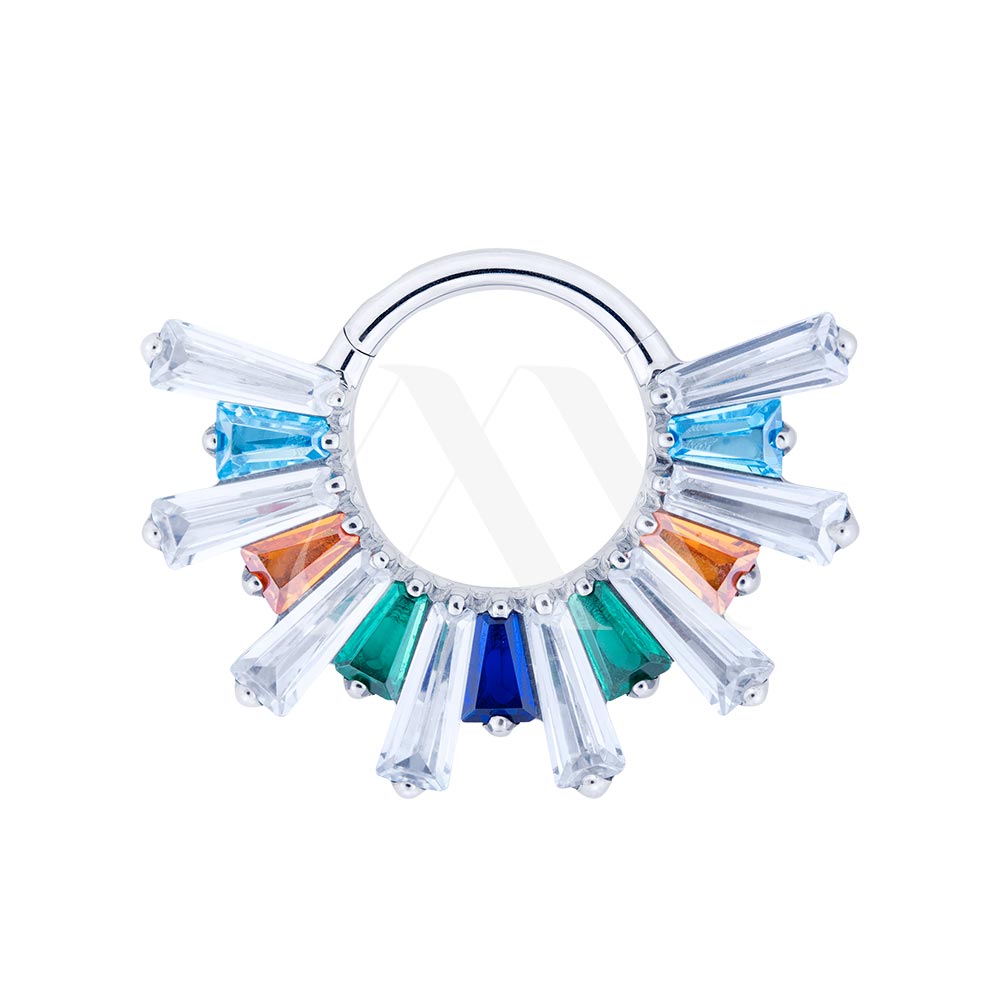 Argolla Clicker Cristales Prisma