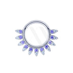 Argolla Clicker con puntas y cristales