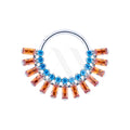Clicker Hoop Earrings with Baguette-Cut Colored Crystals
