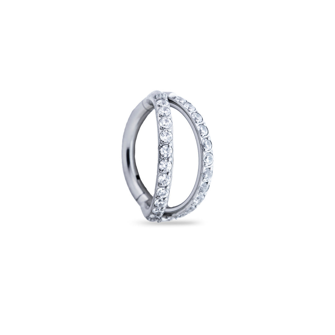 Argolla Clicker doble fila cristales separados