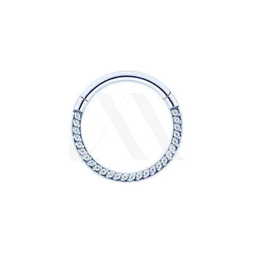 Argolla Clicker con cristales laterales y frontales