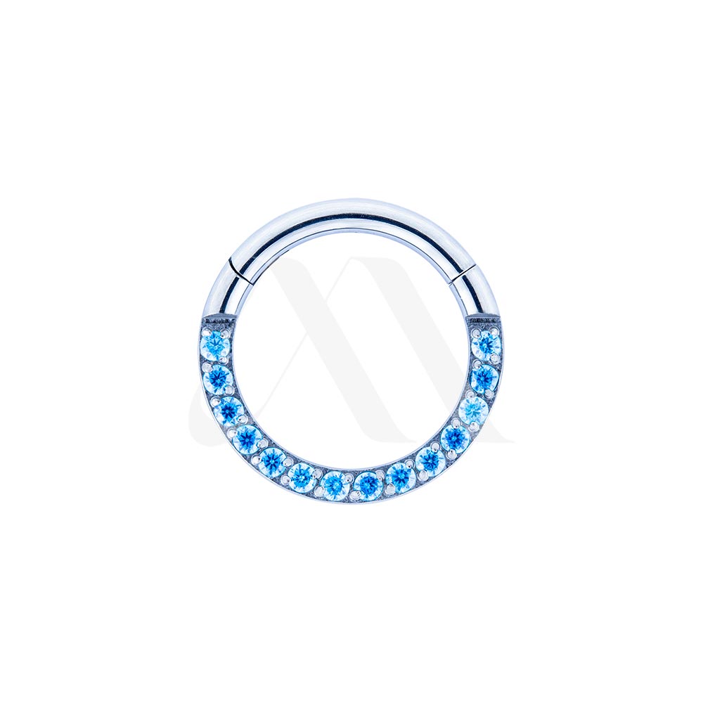 Argolla Clicker con Cristales/Ópalos Frontales