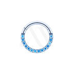 Argolla Clicker con Cristales/Ópalos Frontales