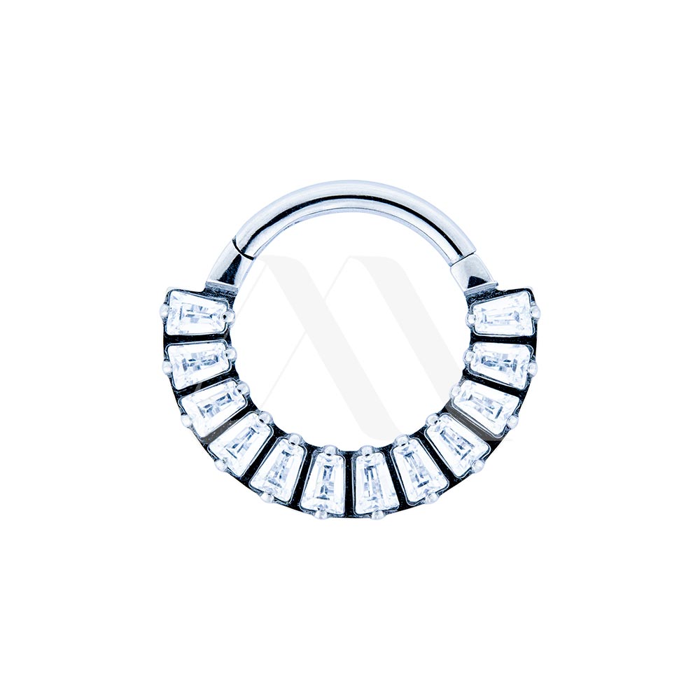 Argolla Clicker cristales baguette