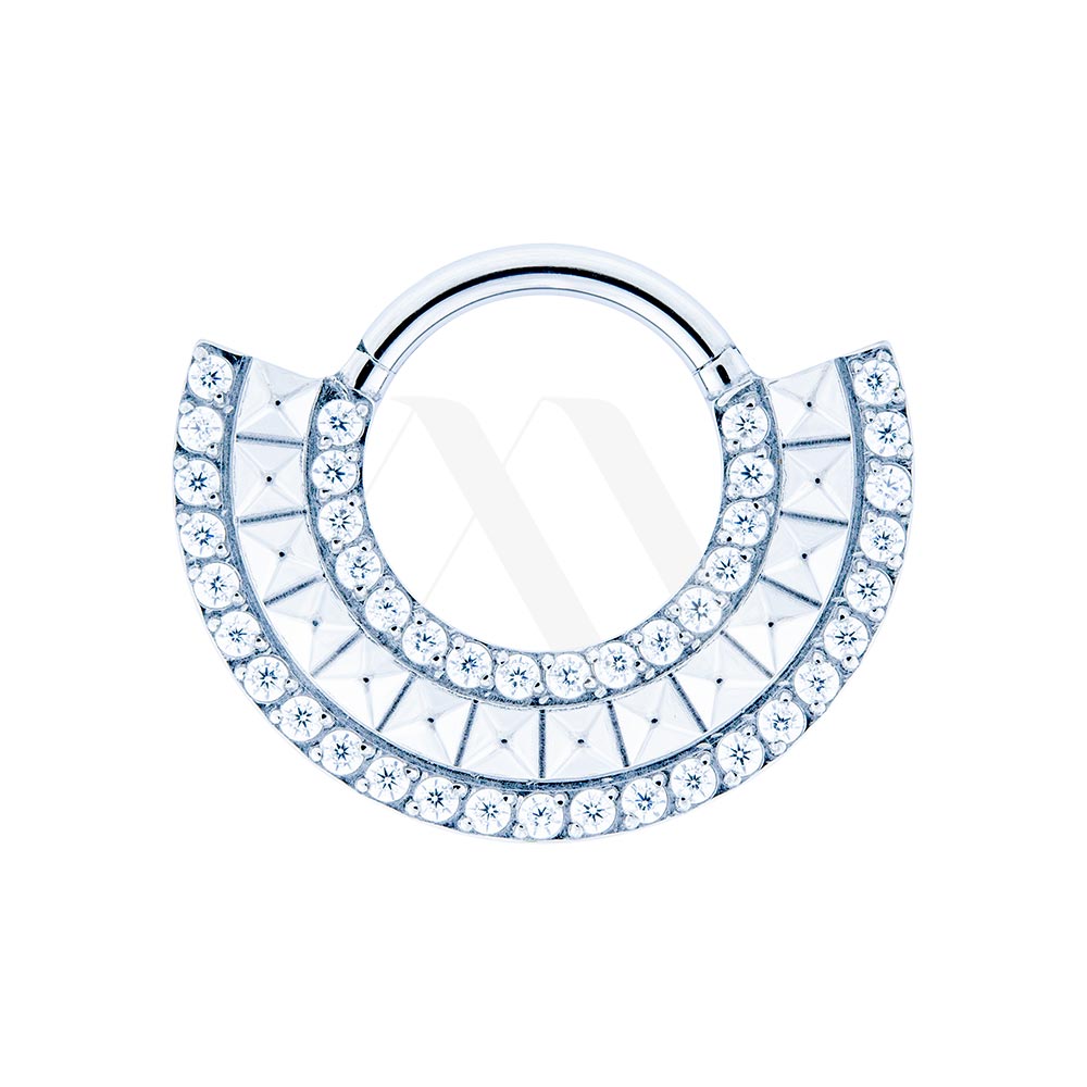 Argolla Clicker Tribal con cristales