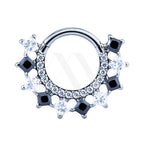 Argolla Clicker Cristales Cuadrados