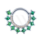 Argolla Clicker Cristales Cuadrados