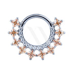 Argolla Clicker Cristales Cuadrados