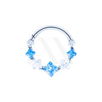 Argolla Clicker Cristales Cuadrados