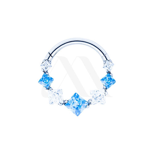 Argolla Clicker Cristales Cuadrados