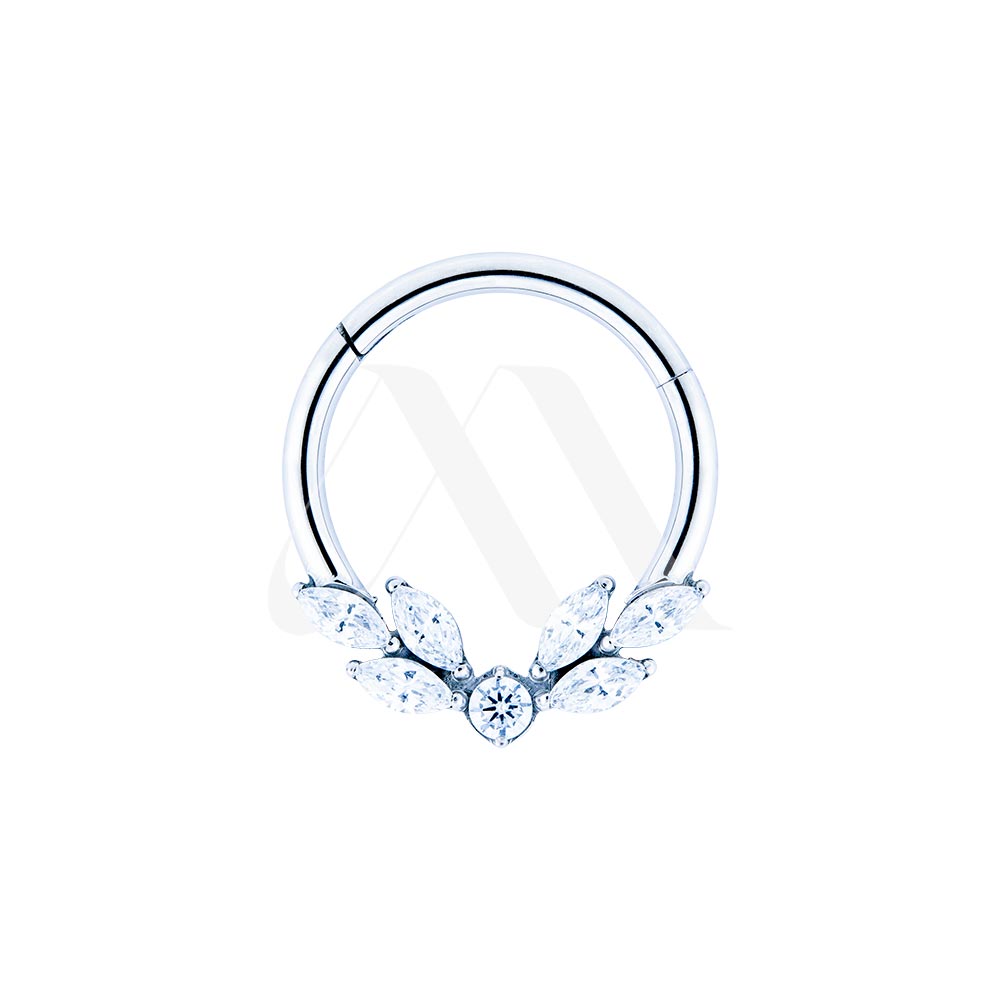 Argolla Clicker Espiga con cristales