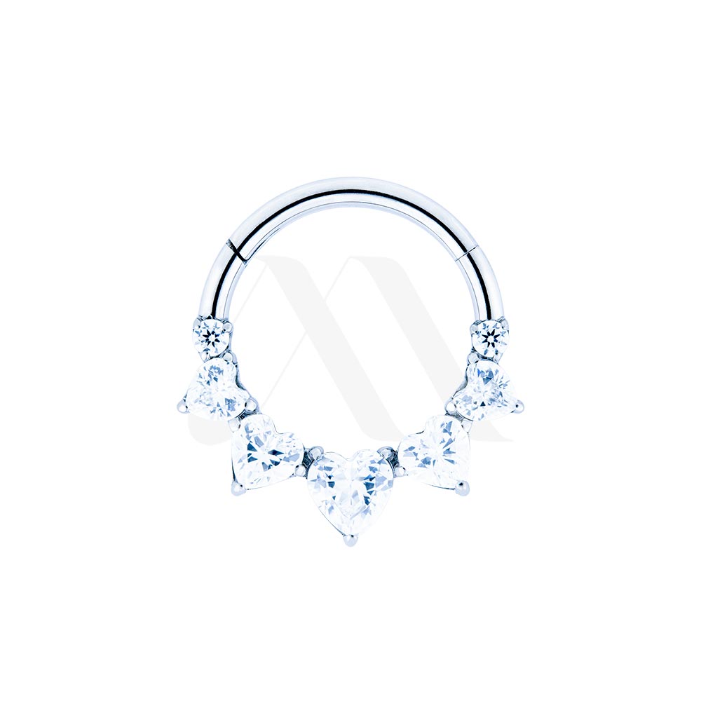 Argolla Clicker con Cristales Corazón