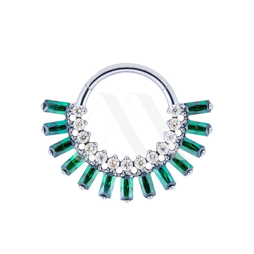 Argolla Clicker Cristales colores baguette