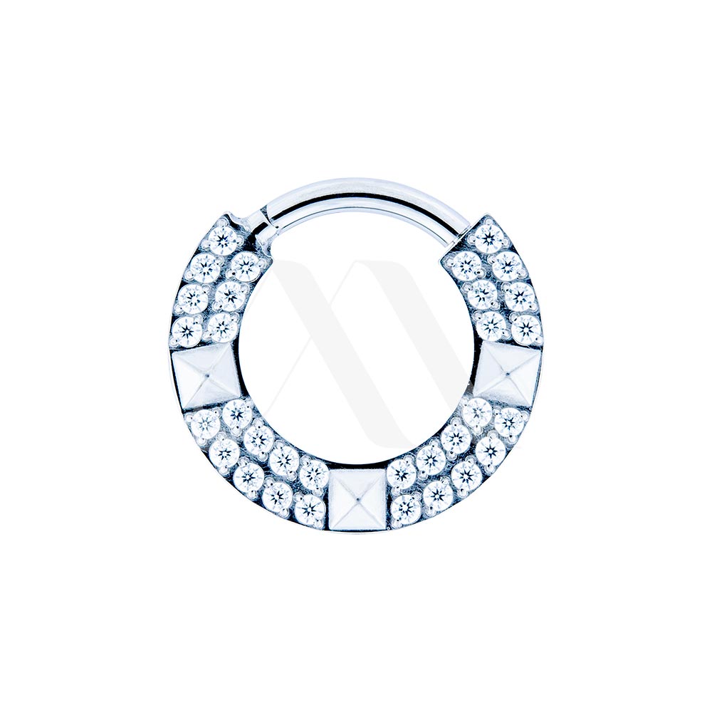 Argolla Clicker Tribal con cristales