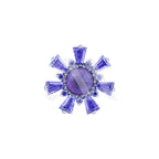 Top Flor piedra natural y pétalos cristales