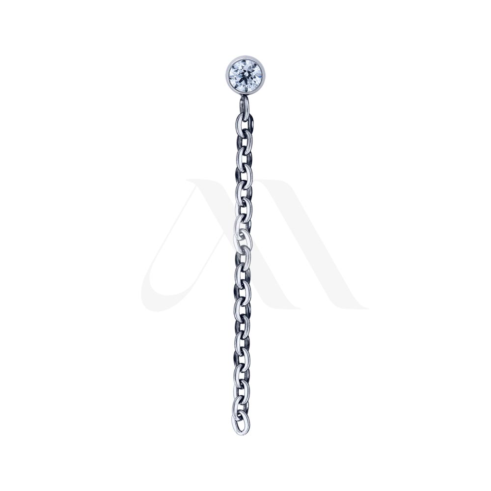 Top Colgante con cristal y cadena simple