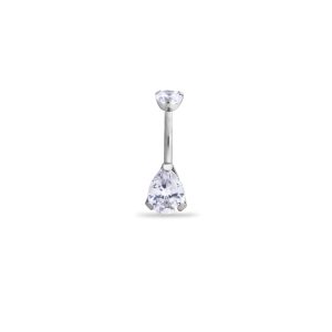 Navel Prong Set Cristal Ovalado