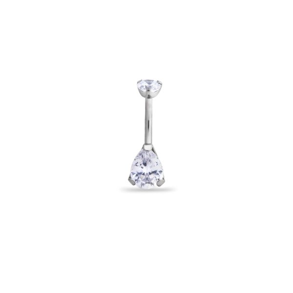 Navel Prong Set Cristal Ovalado