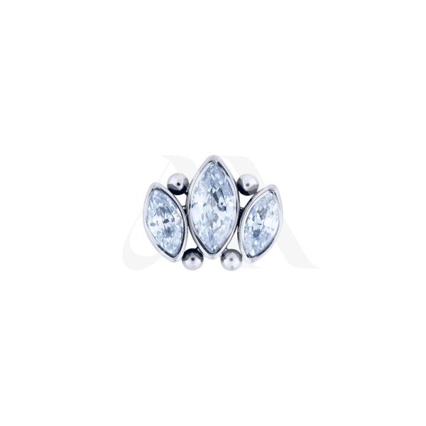 Top Marquise 3 puntas cristal y filigranas
