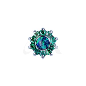 Top Flor 10 Pétalos Cristal y Ópalo