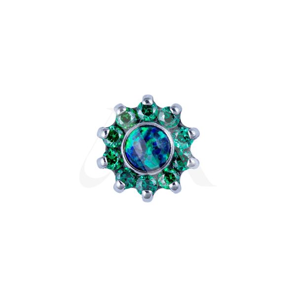Top Flor 10 Pétalos Cristal y Ópalo