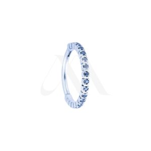 Argolla Clicker Cristales Onyx Lateral